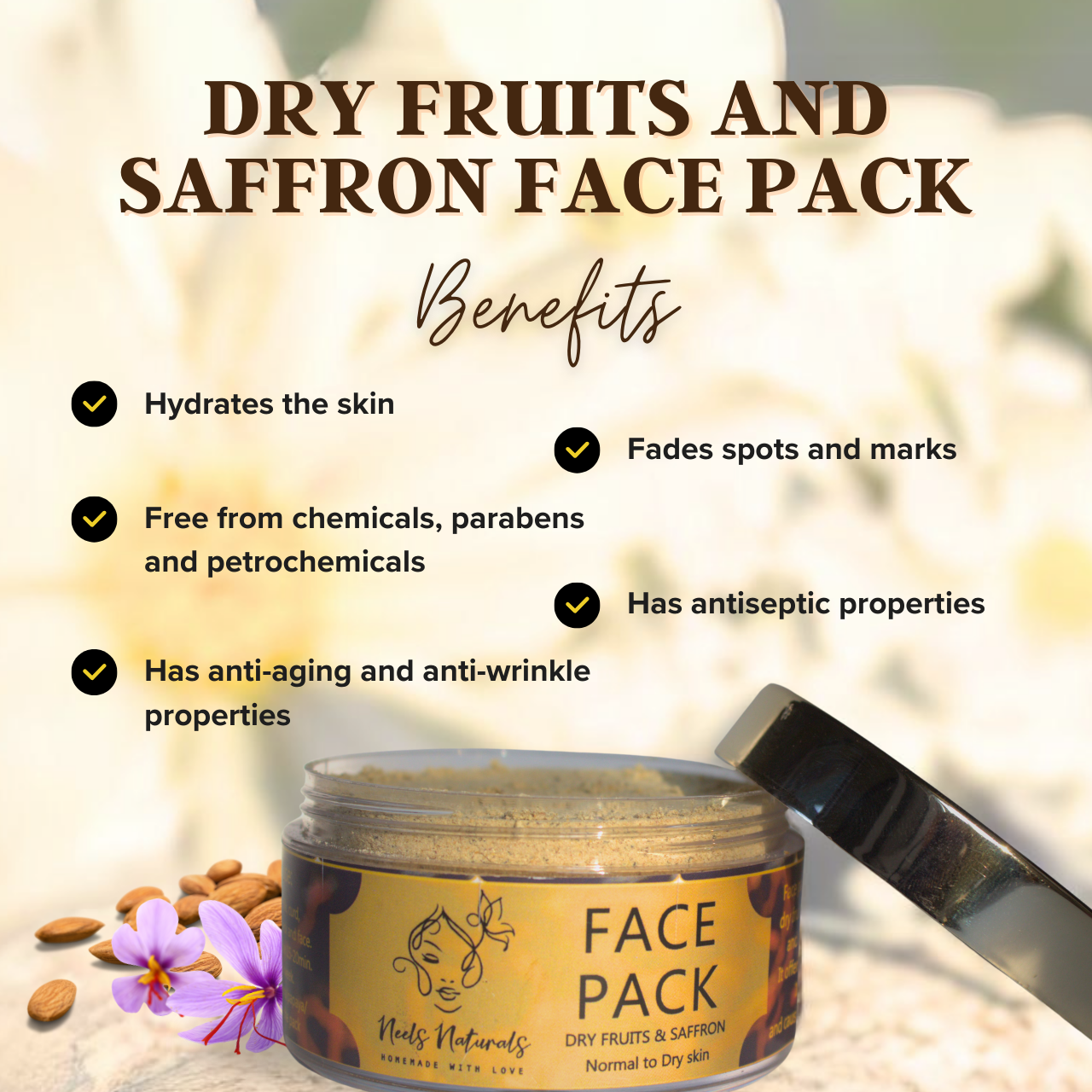 Dry Fruits & Saffron Face Pack
